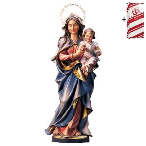 Wegbegleiterin Madonna mit Schein 12 Sterne Messing + Geschenkbox