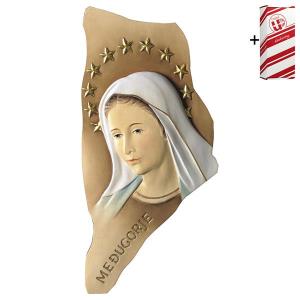 Relief Madonna Medjugorje mit Schein + Geschenkbox