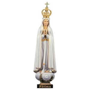 Madonna Fátima der Pilger mit Krone filigran Exclusive - Lindenholz geschnitzt