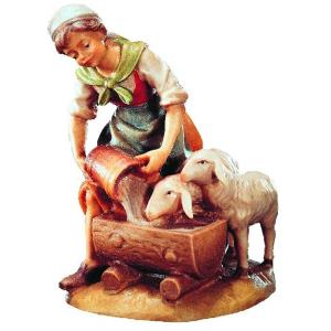 Barock Krippe Frau mit Schafe