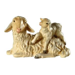 Bavaria Krippe Schaf liegend mit Lamm