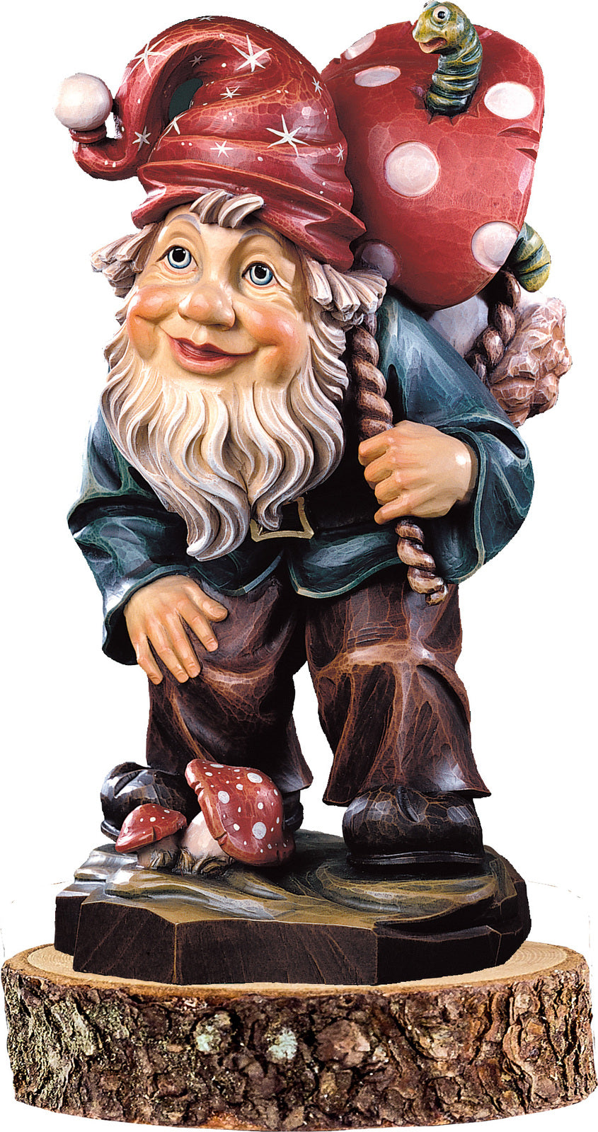 Zwerg Pilzesammler auf Sockel