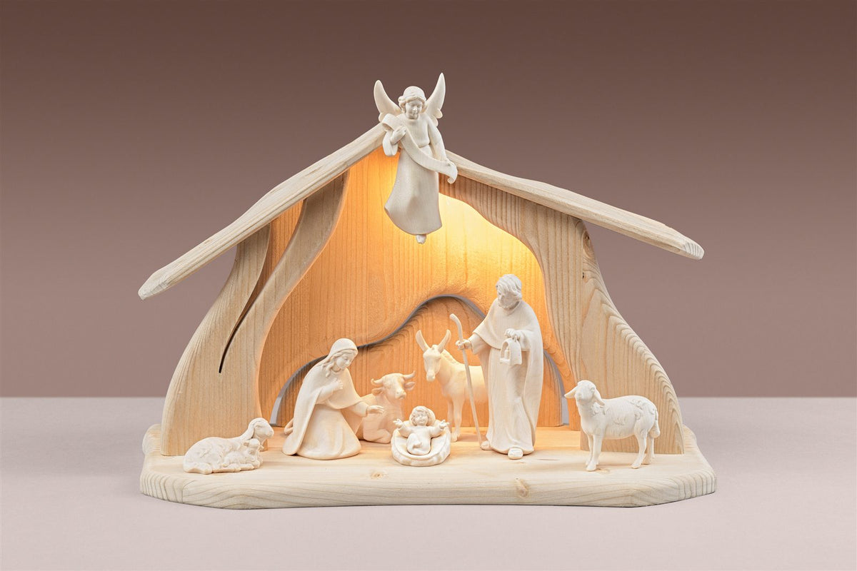 LI Set 8 Figuren + Familienstall Licht + Beleuchtung