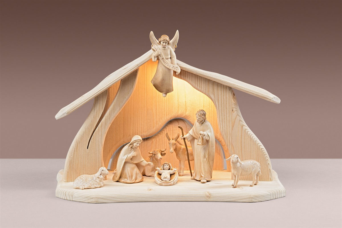 LI Set 8 Figuren + Familienstall Licht + Beleuchtung