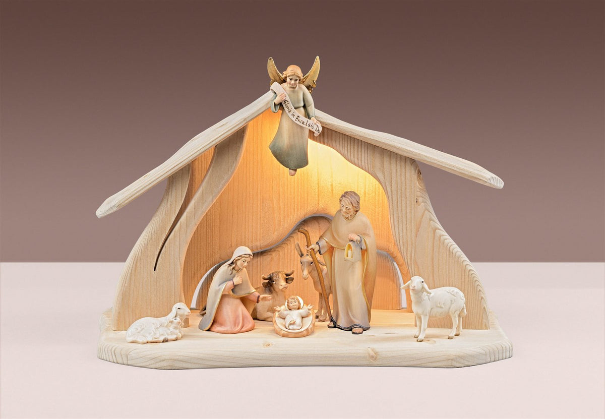 LI Set 8 Figuren + Familienstall Licht + Beleuchtung