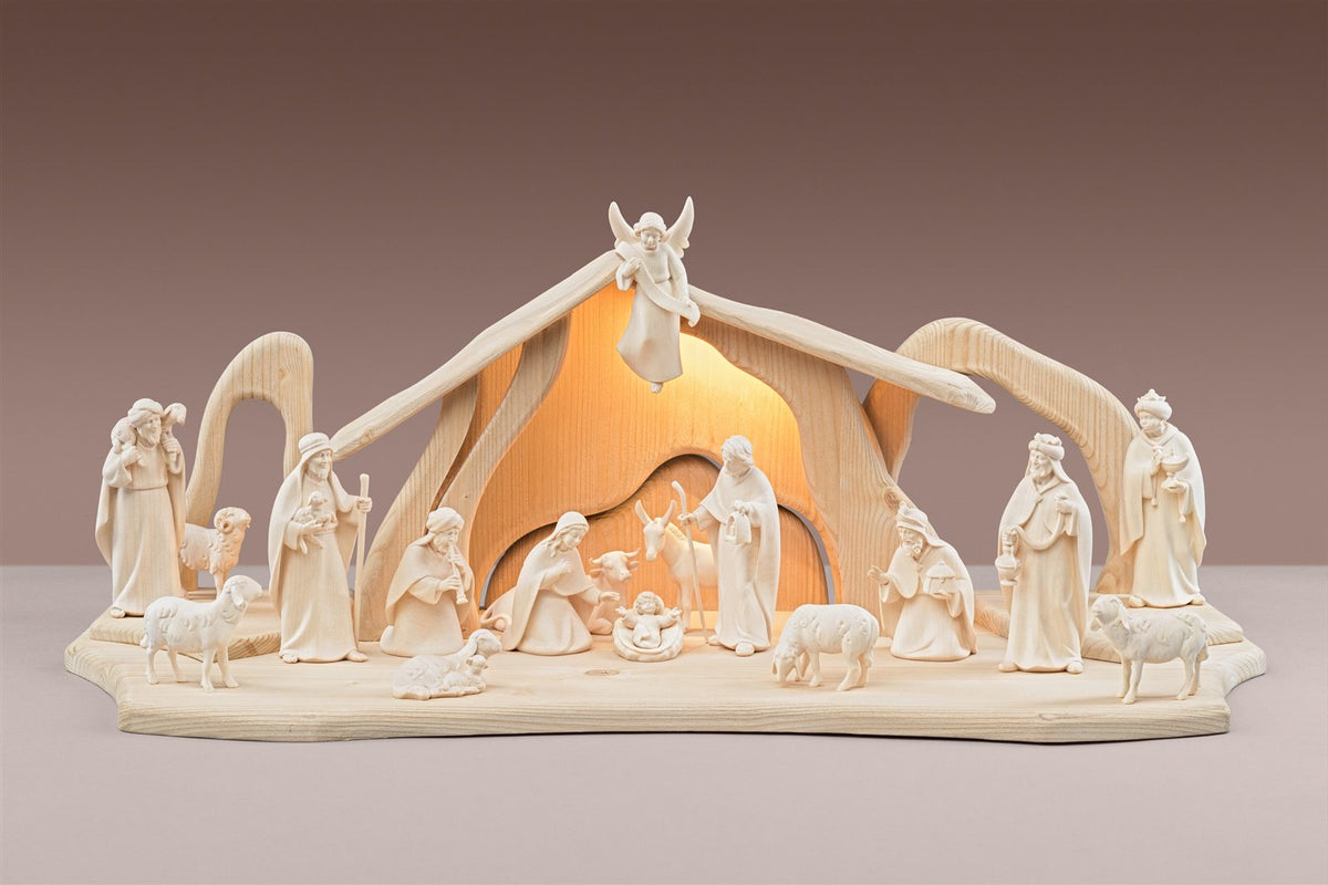 LI Licht Krippenset 17 Figuren + Stall Licht + Beleuchtung