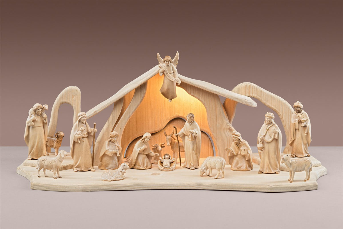LI Licht Krippenset 17 Figuren + Stall Licht + Beleuchtung