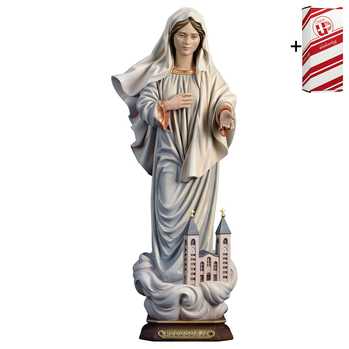 Madonna Medjugorje mit Kirche + Geschenkbox