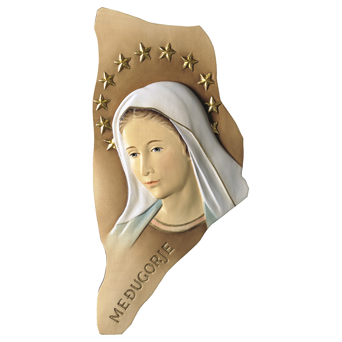 Relief Madonna Medjugorje mit Schein