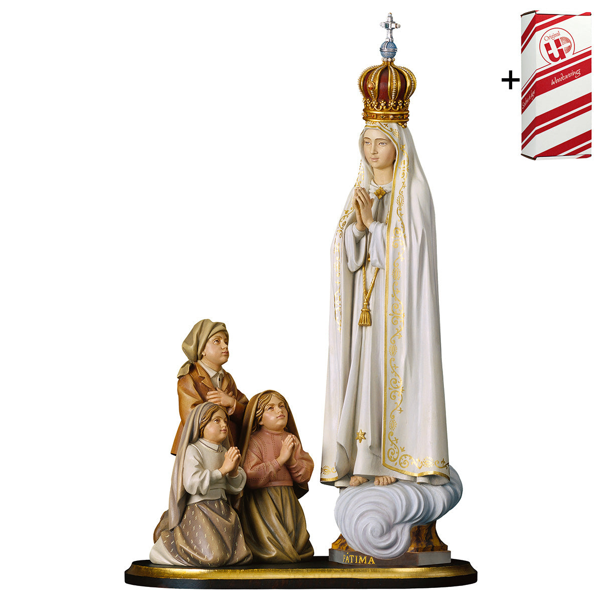 Erscheinungsgruppe Fátima Capelinha mit Krone + Geschenkbox