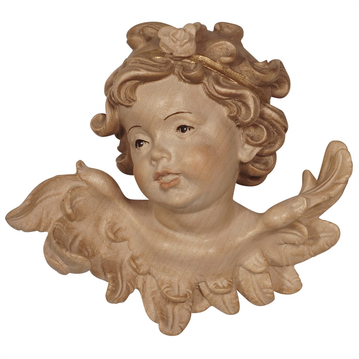 Engelskopf Leonardo mit Rose rechts