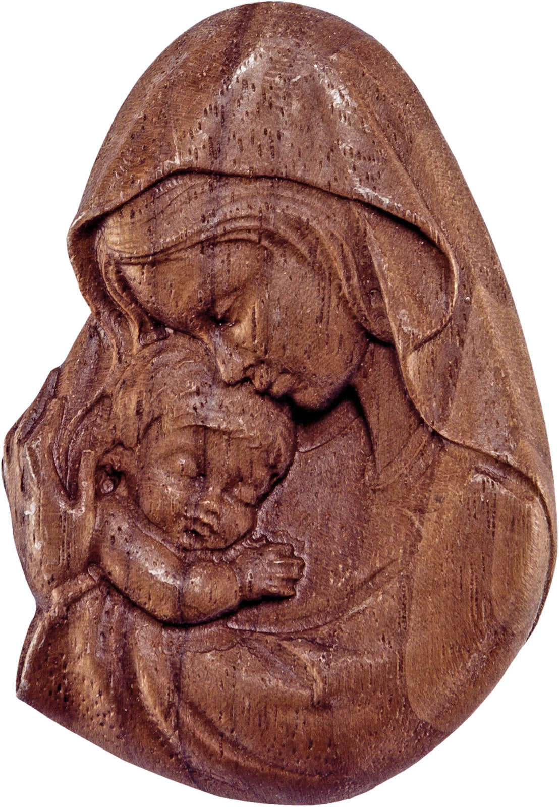 Madonnenrelief Geborgenheit Nuss