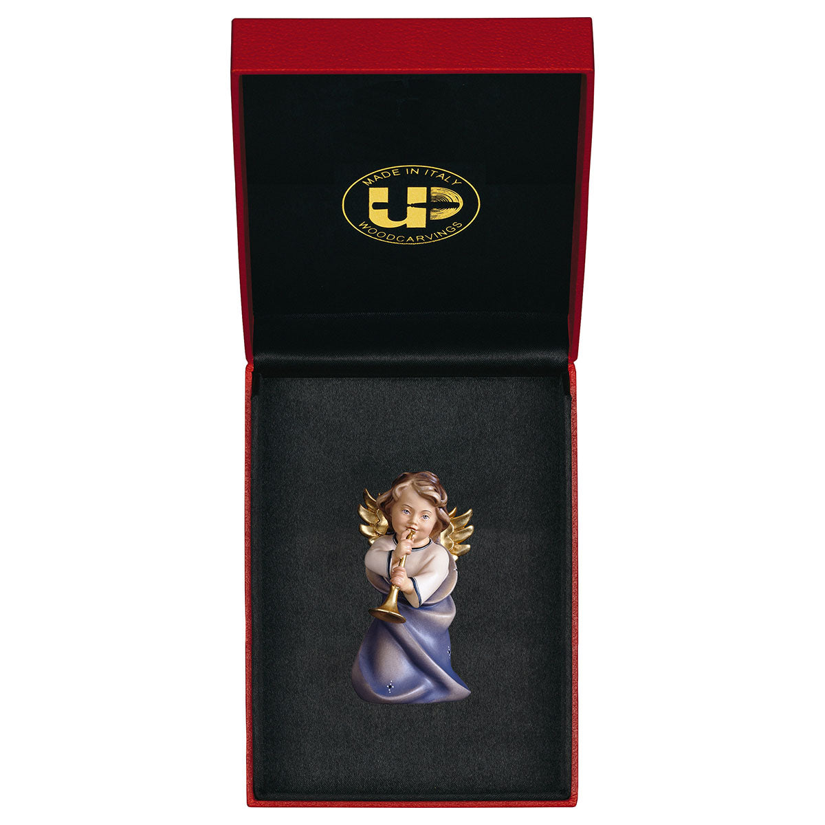 Herzengel mit Posaune mit Goldfaden + Etui