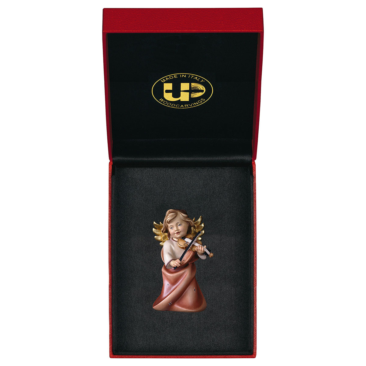 Herzengel mit Geige mit Goldfaden + Etui