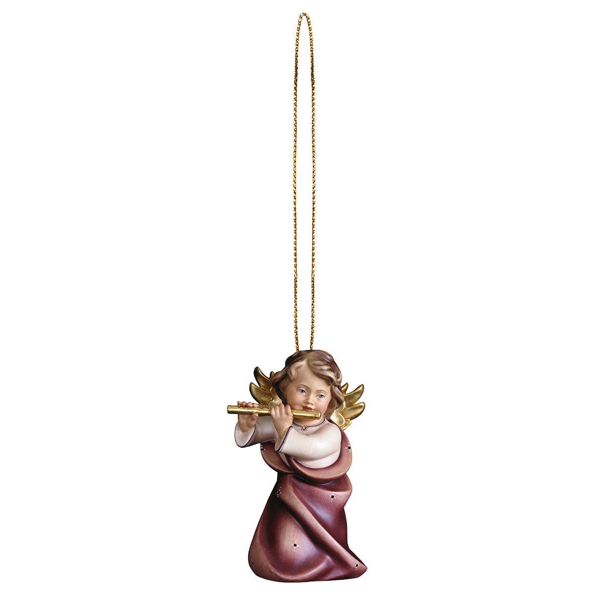 Herzengel mit Flöte mit Goldfaden