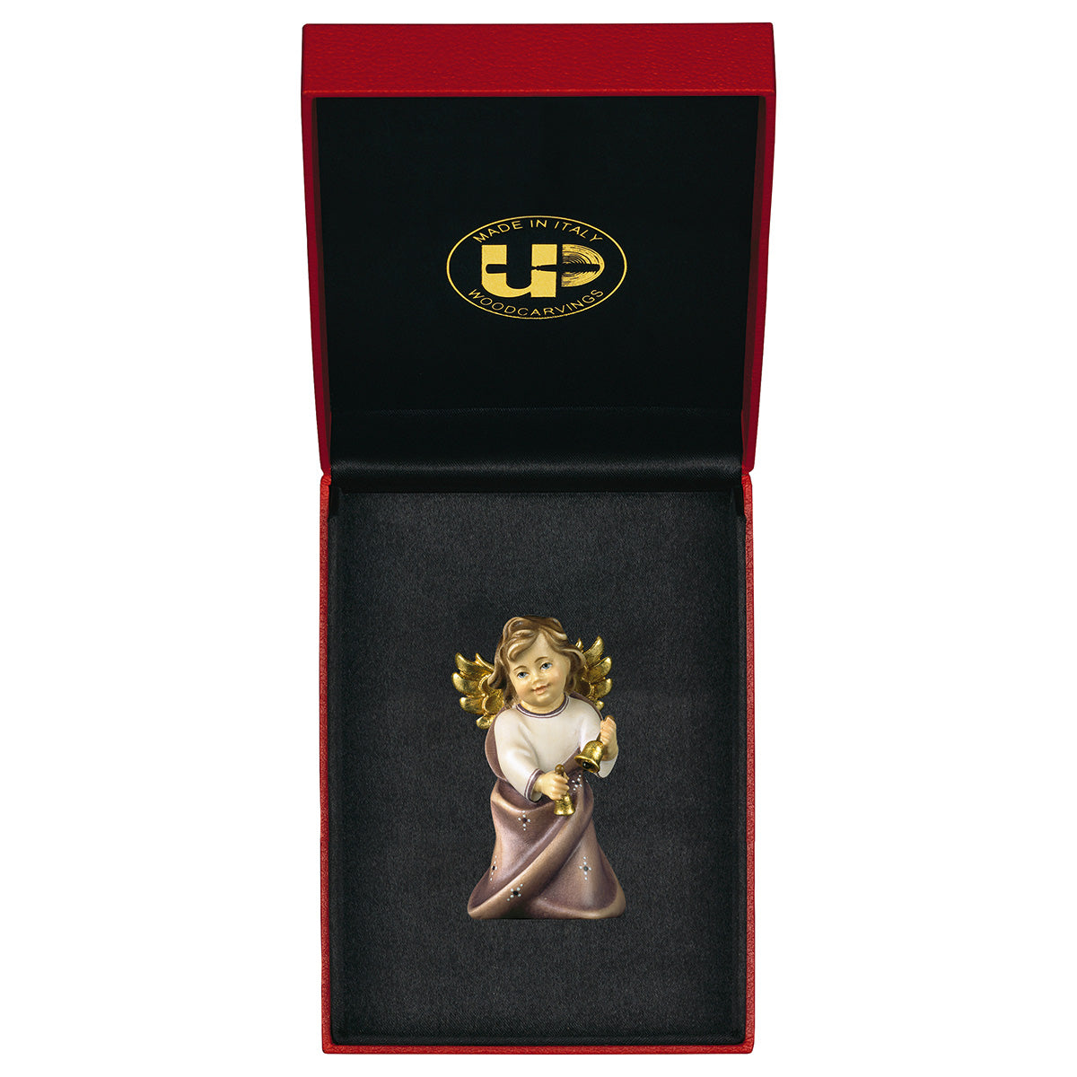 Herzengel mit Glöckchen mit Goldfaden + Etui