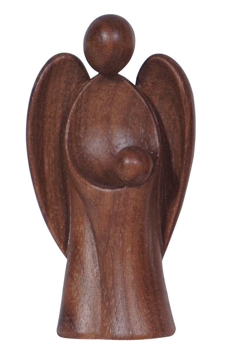 Schutzengel Amore Bub Nussbaumholz