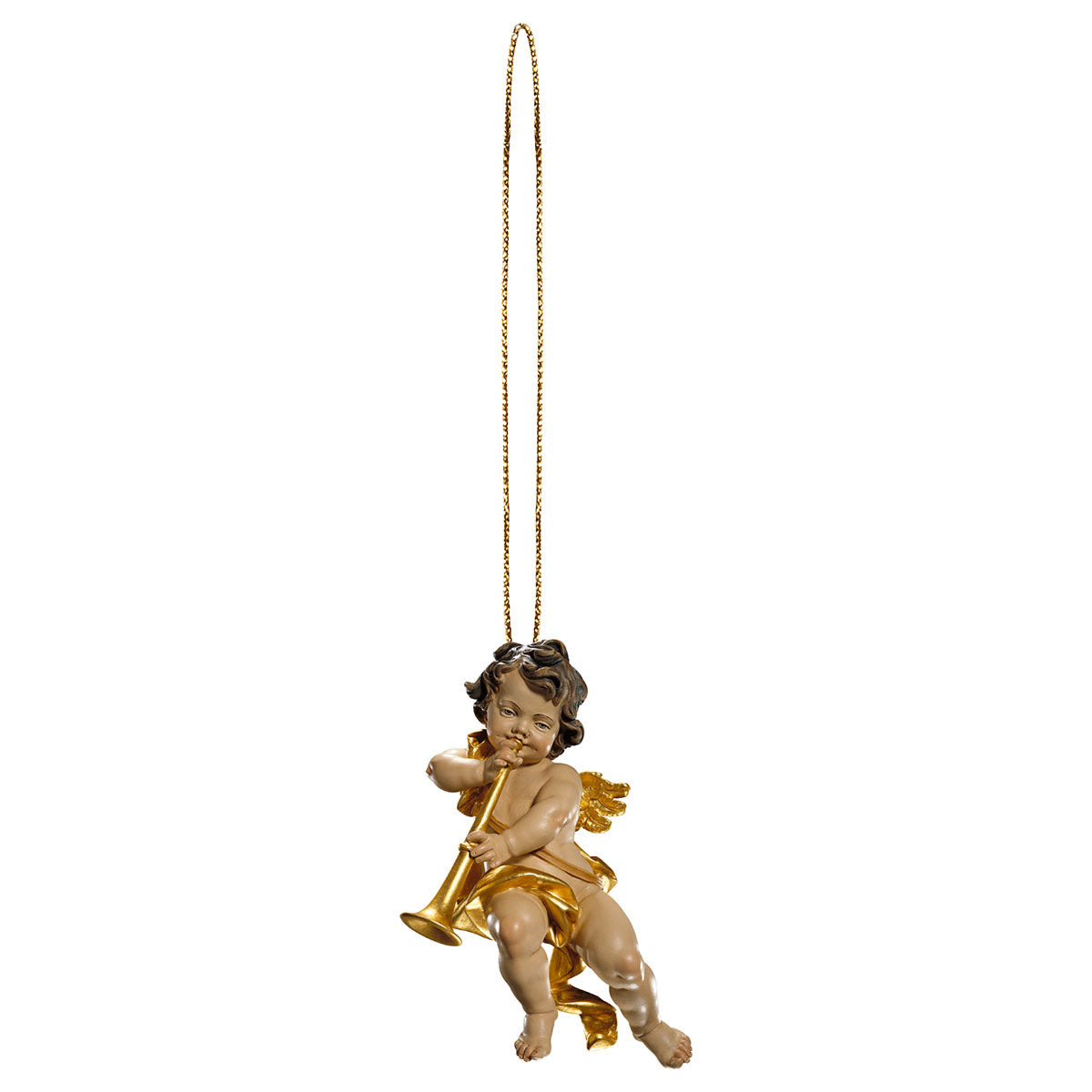 Putte mit Posaune mit Goldfaden