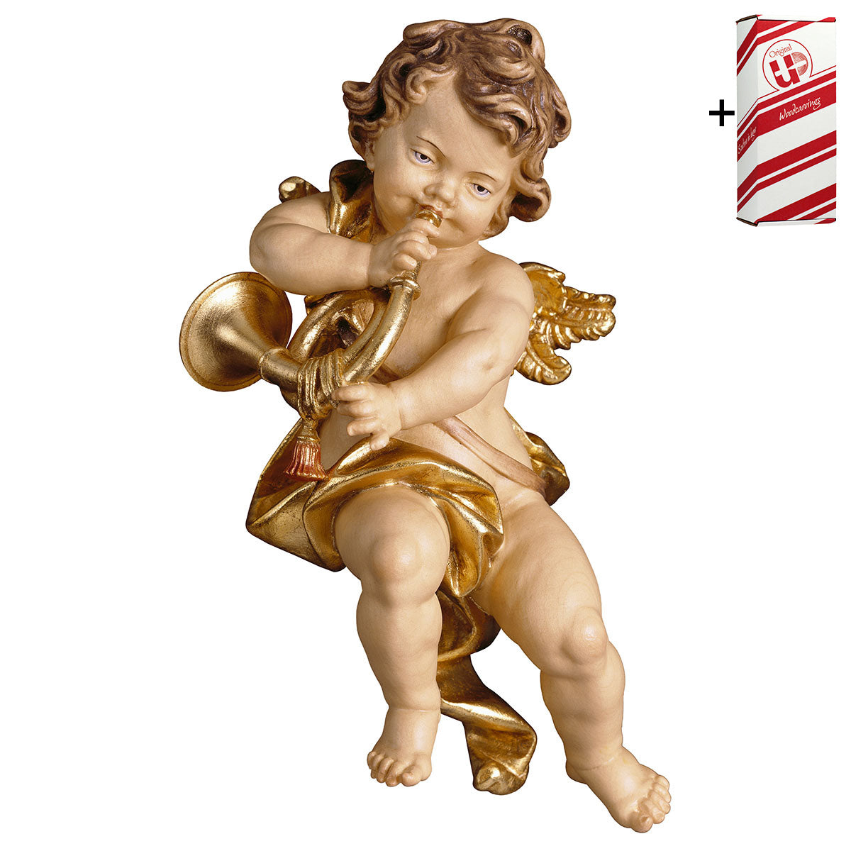 Putte mit Horn + Geschenkbox