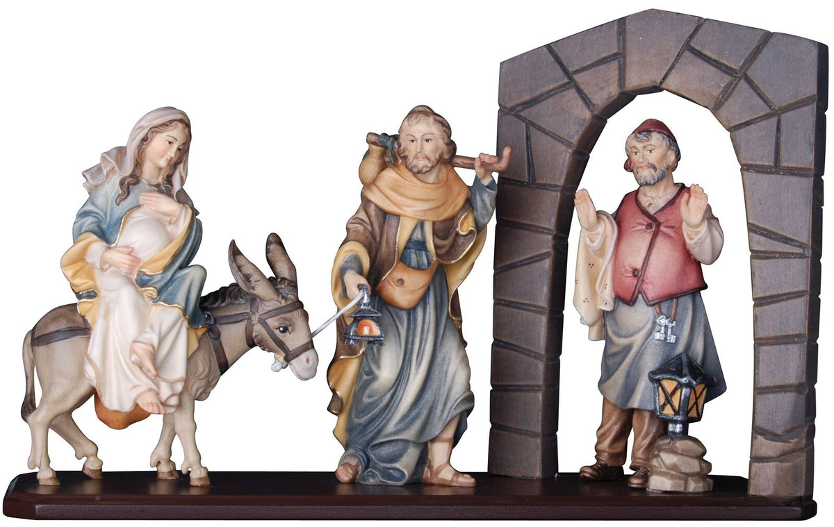 Herbergsuche mit Wirt (Gruppe auf Sockel)
