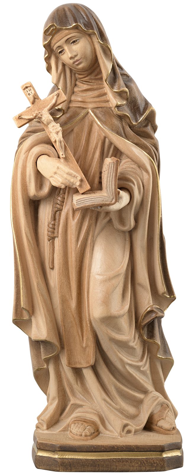 Hl. Maria Katharina von der heiligen Rose von Vite mit Kreuz und Buch