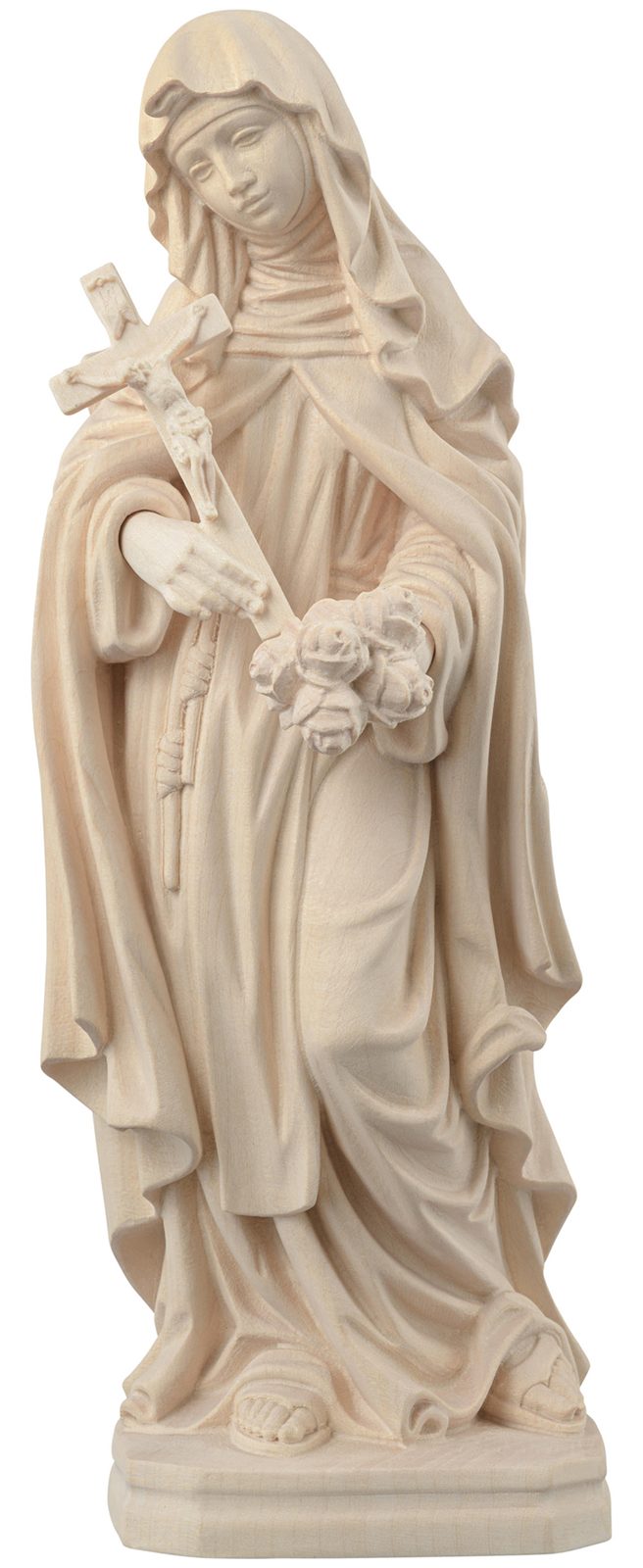 Hl. Theresa von Lisieux mit Christuskreuz und Rosen(Weisses Kleid)