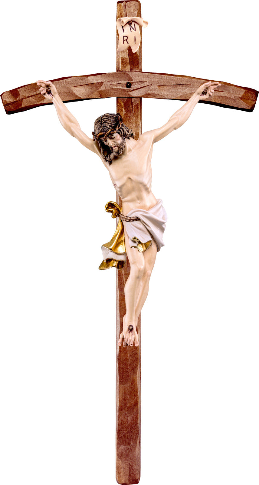 Alpenchristus weiss mit gebogenem Kreuz