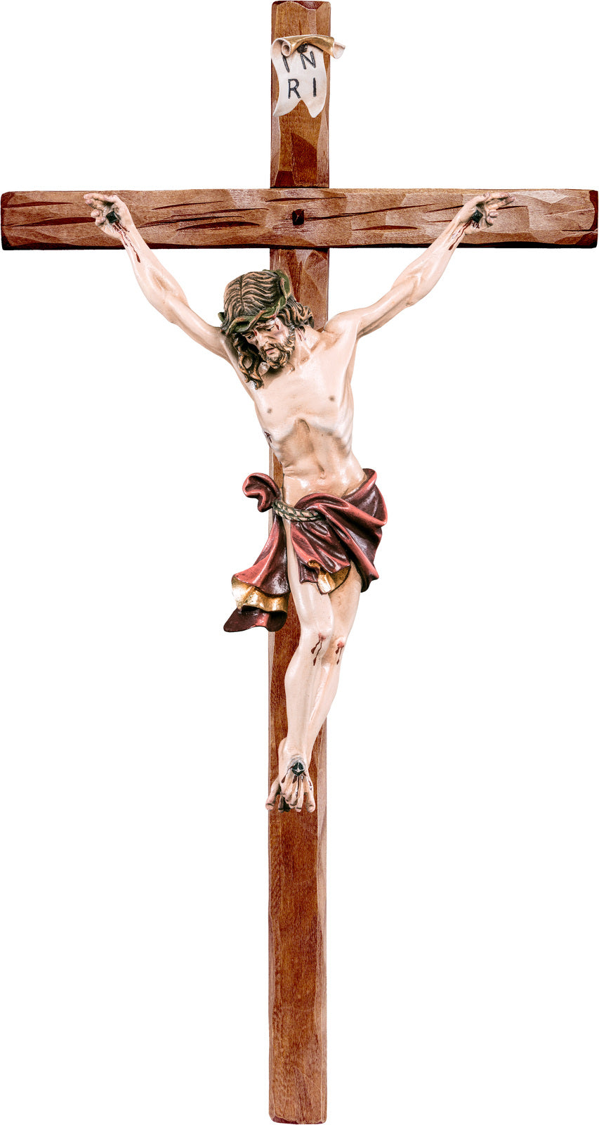 Alpenchristus rot mit geradem Kreuz