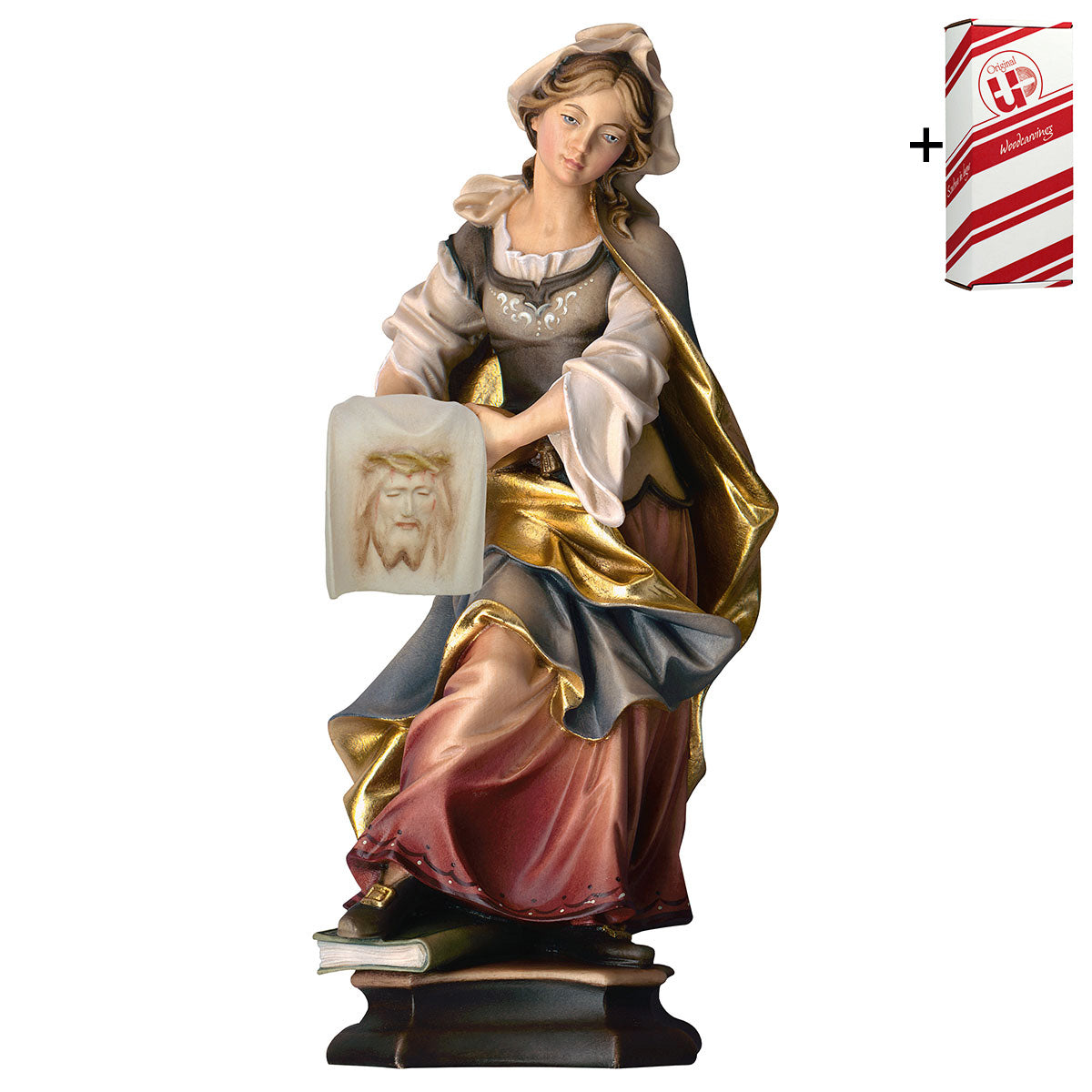 Hl. Veronika von Jerusalem mit Schweißtuch + Geschenkbox