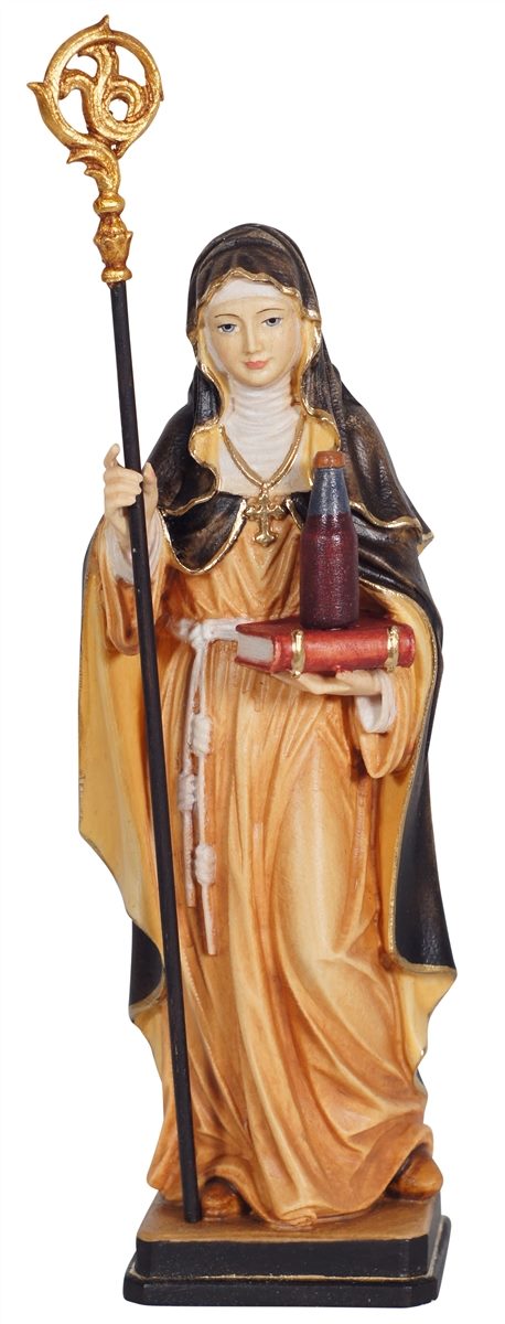 Hl. Walburga mit Stab und Flasche