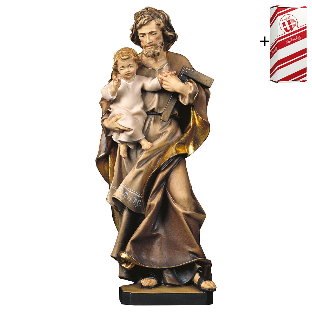 Hl. Josef mit Kind und Winkel + Geschenkbox