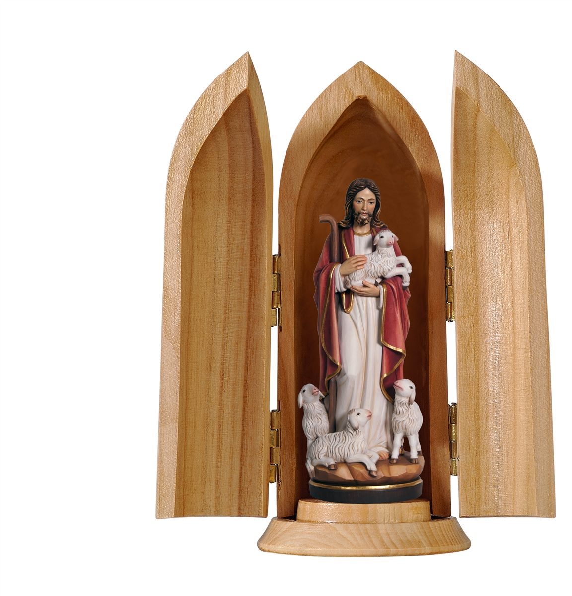 Jesus der gute Hirte in Nische