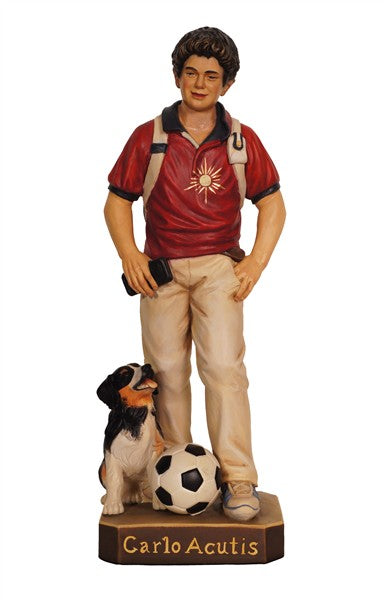 Carlo Acutis mit Hund und Ball