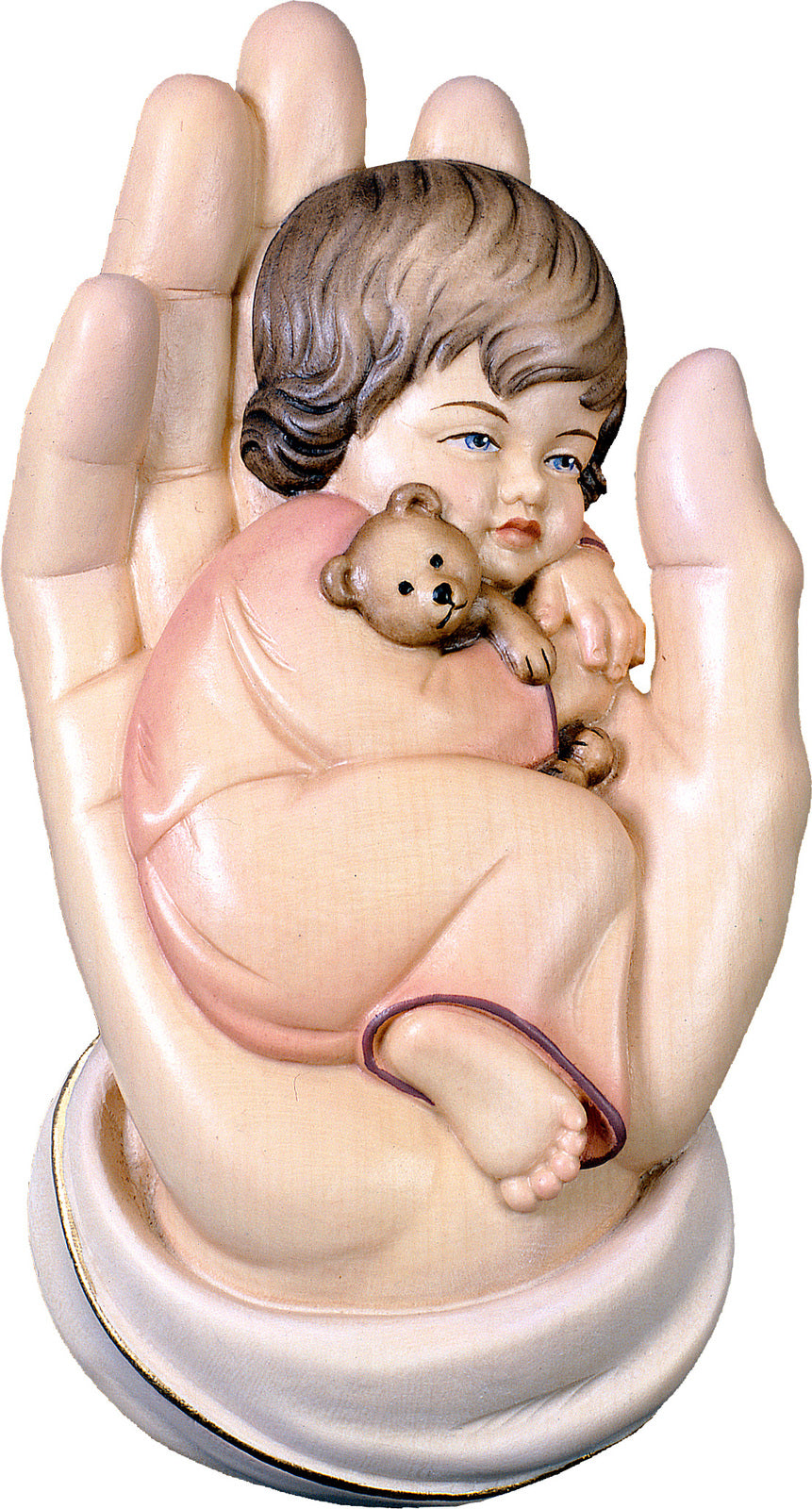 Schützende Hand Wand mit Mädchen
