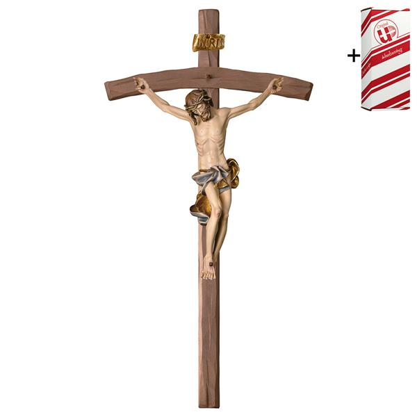 Kruzifix Barock Balken gebogen + Geschenkbox