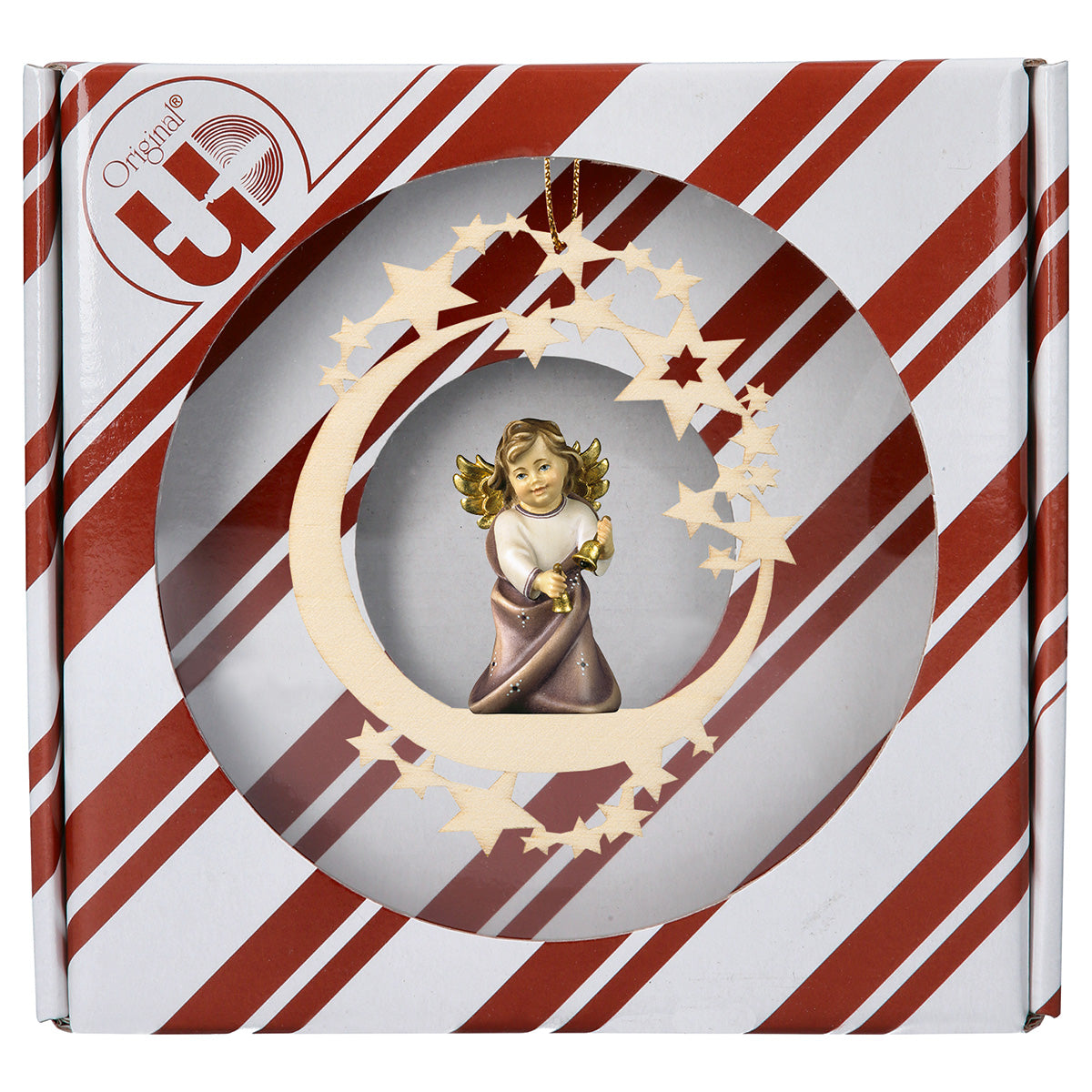 Herzengel mit Glöckchen Mond Stern + Geschenkbox