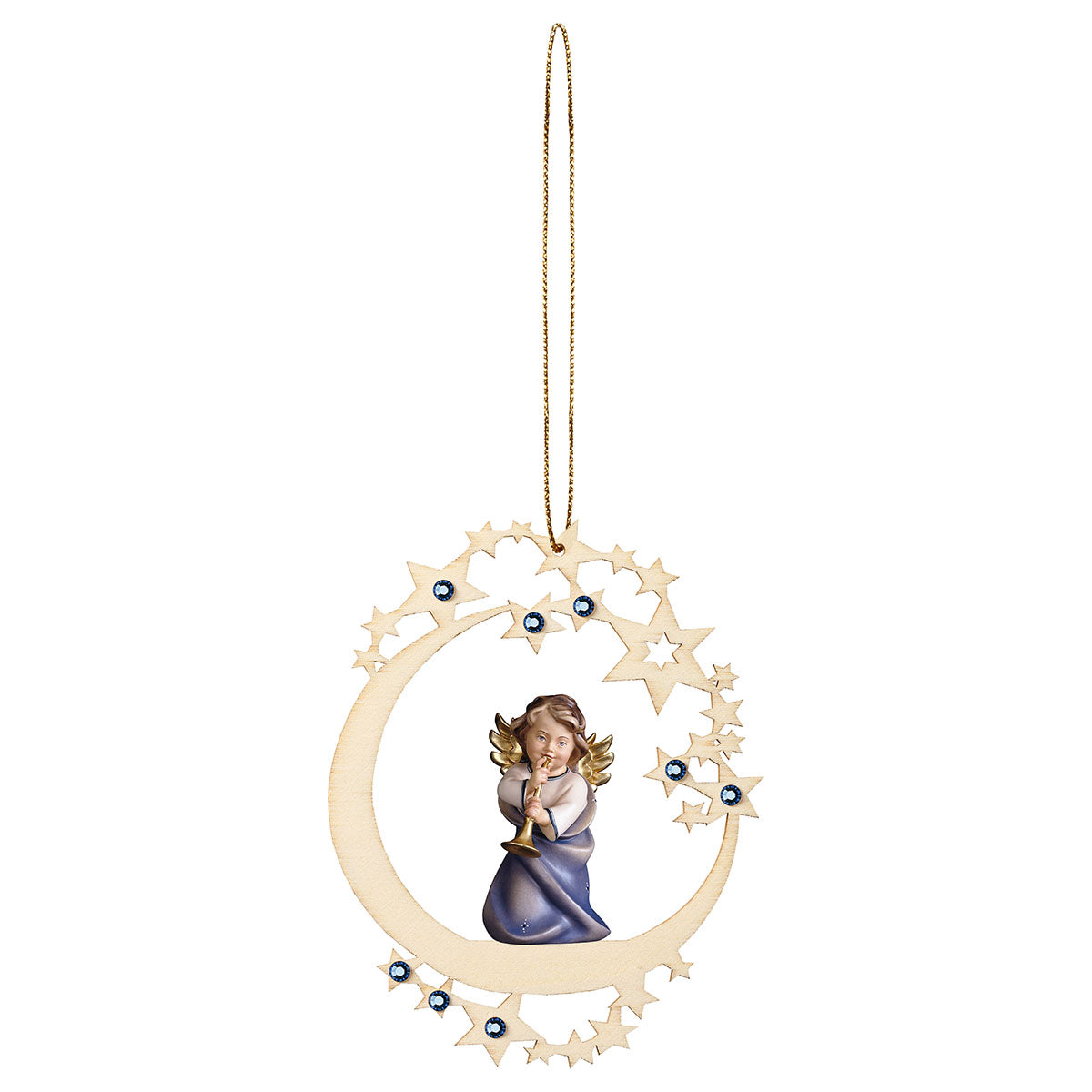 Herzengel mit Posaune Mond Stern Crystal