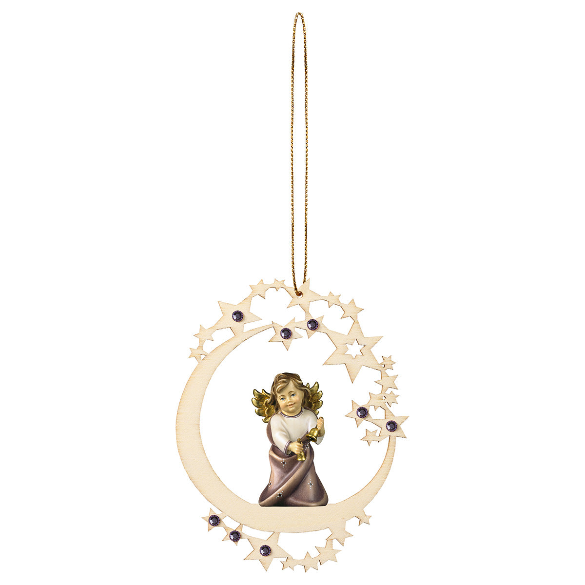 Herzengel mit Glöckchen Mond Stern Crystal