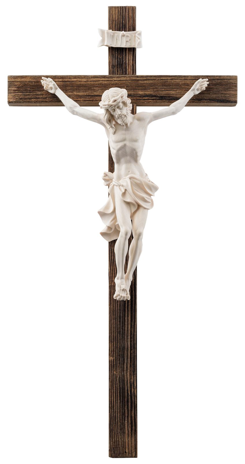 Christus Insam mit Kreuz rustikal Altholz