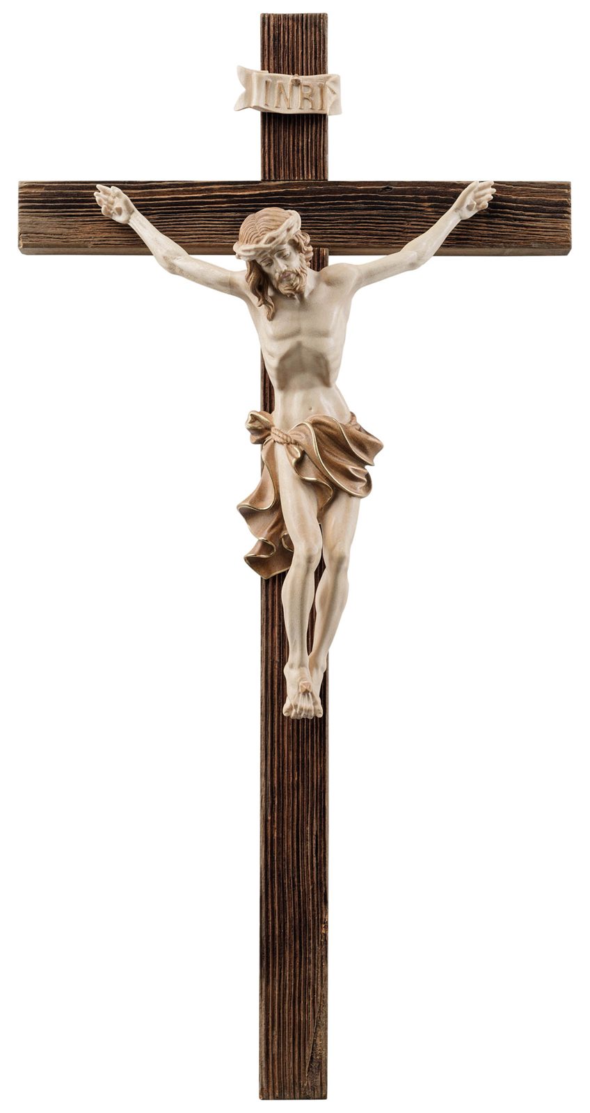 Christus Insam mit Kreuz rustikal Altholz