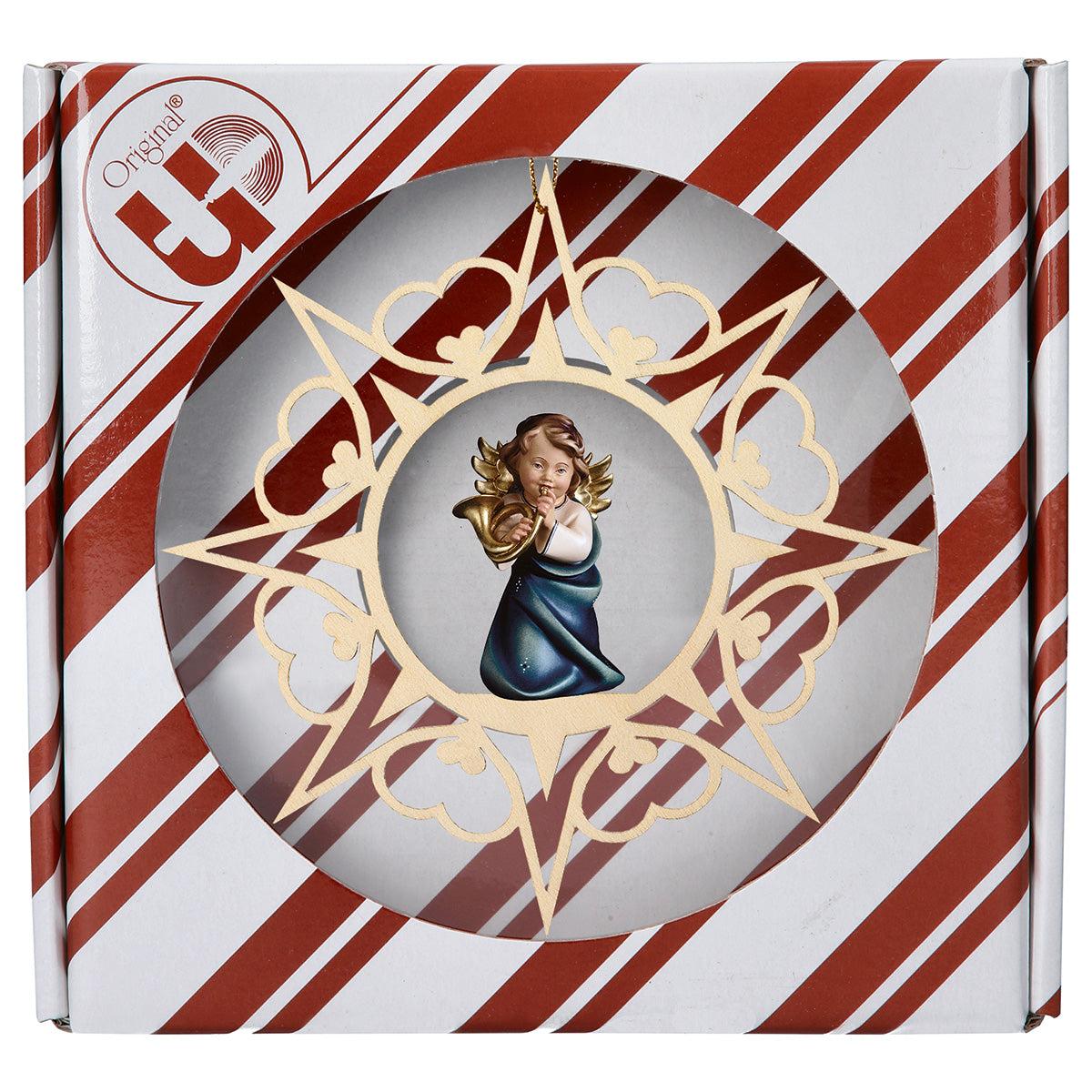 Herzengel mit Horn Herz Stern + Geschenkbox
