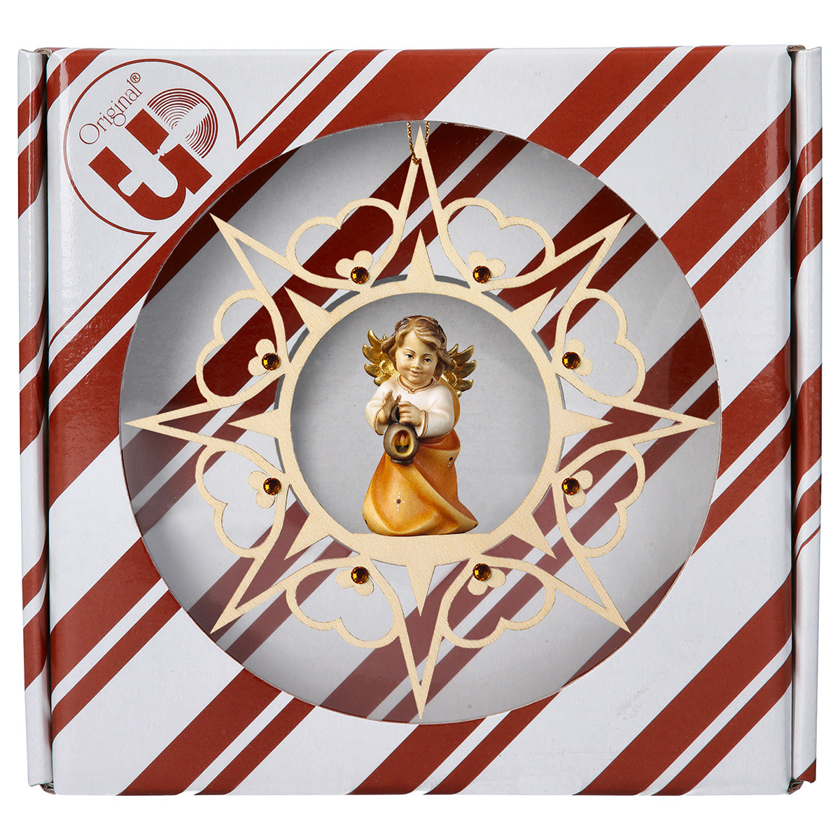 Herzengel mit Laterne Herz Stern Crystal + Geschenkbox