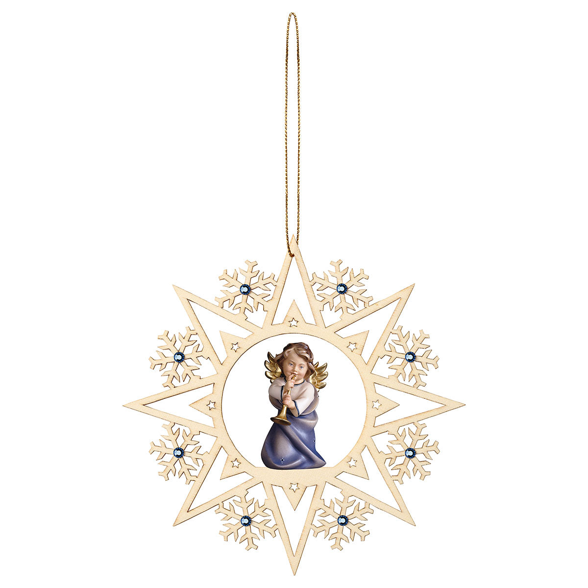 Herzengel mit Posaune Kristall Stern Crystal