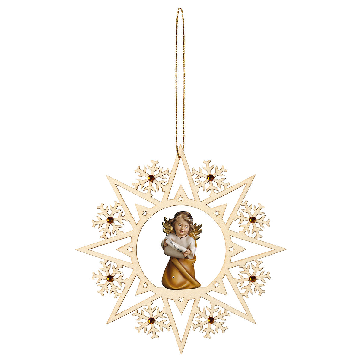 Herzengel mit Noten Kristall Stern Crystal