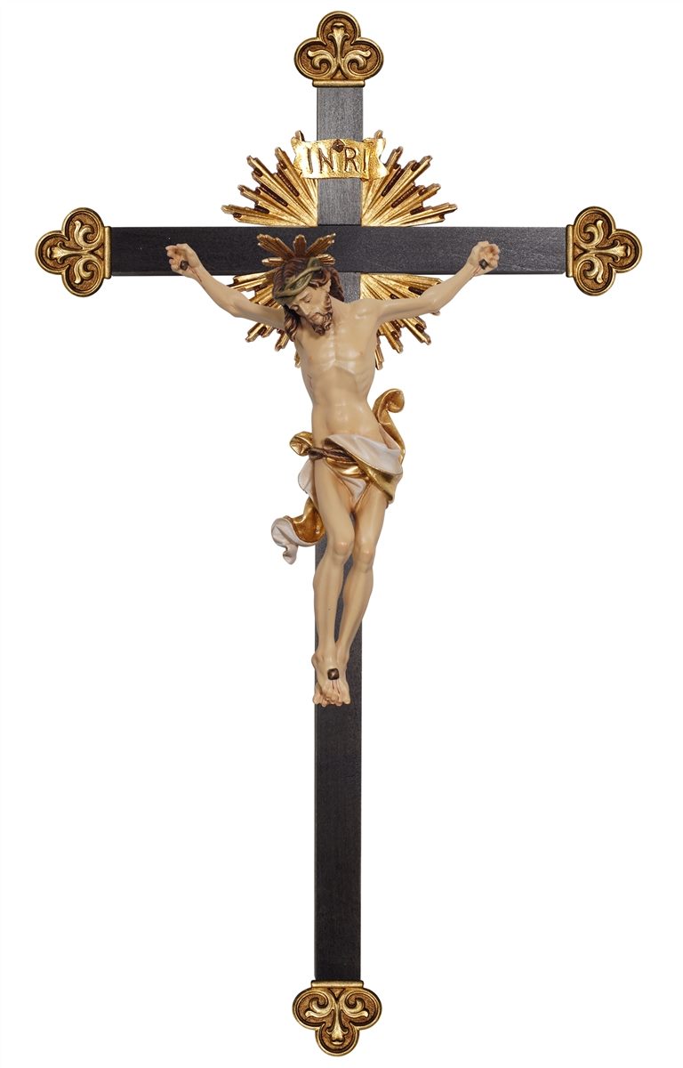 Christus Leonardo mit Gloriole Balken Barock mit Strahlen