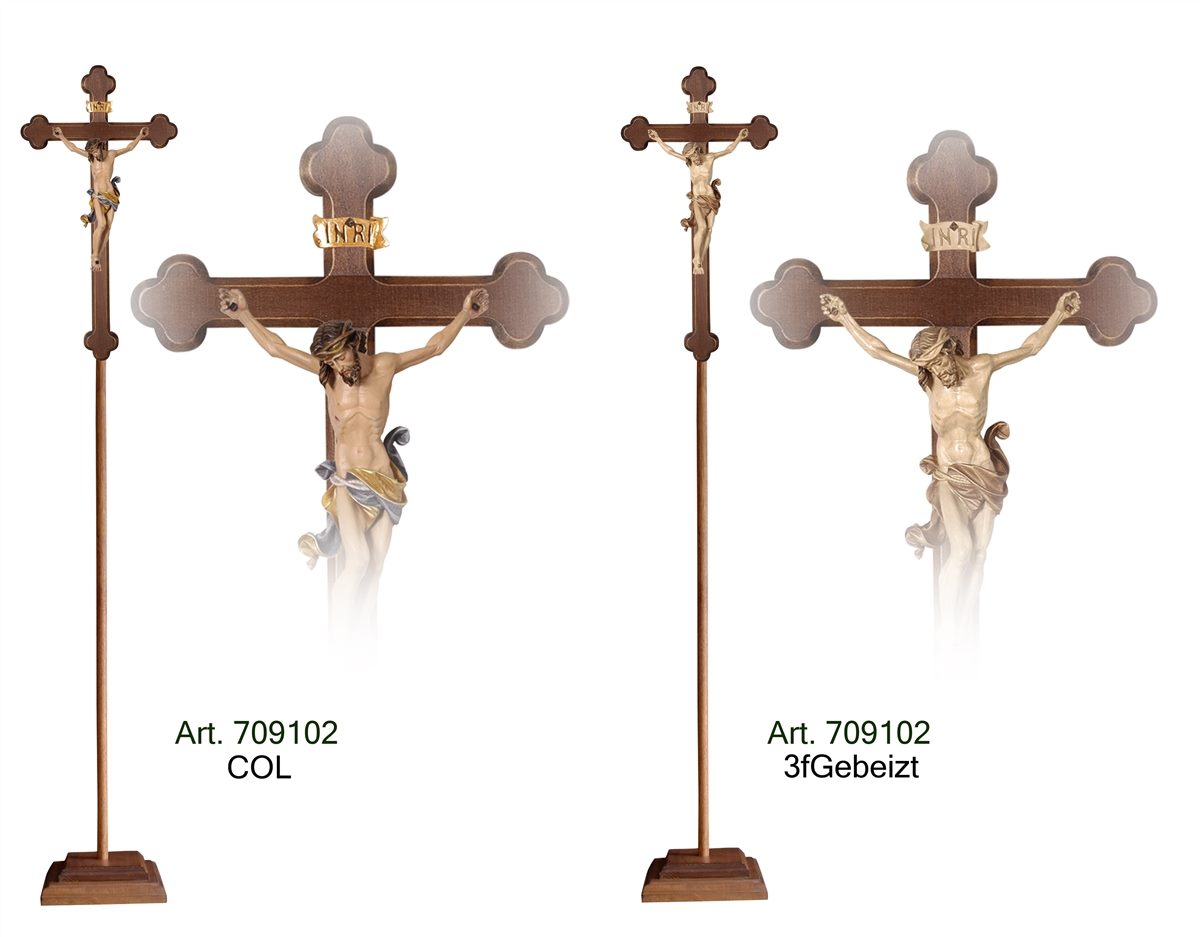 Prozessionskreuz Leonardo Balk.gebeizt Barock