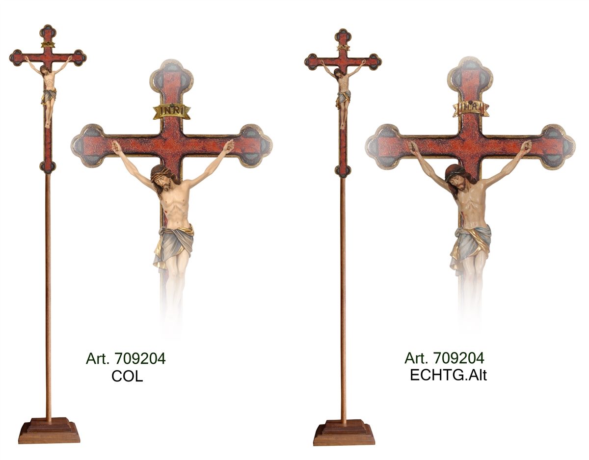 Prozessionskreuz Siena Balk.echtgold Barock