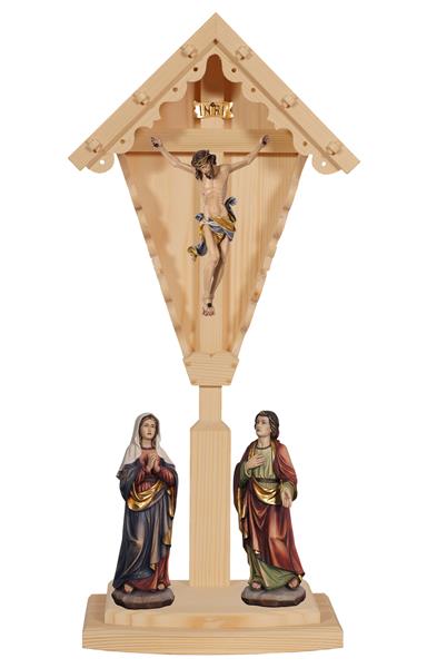 Kreuzigungsgruppe Leonardo auf Feldkreuz hell