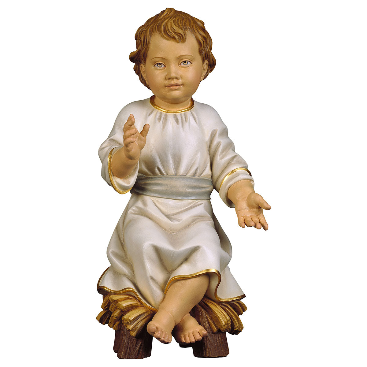 Jesukind sitzend auf Wiege