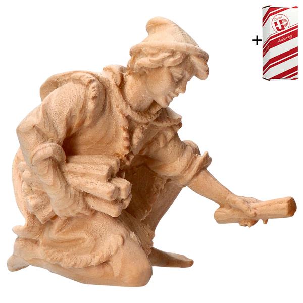 BE Hirte kniend mit Holz + Geschenkbox
